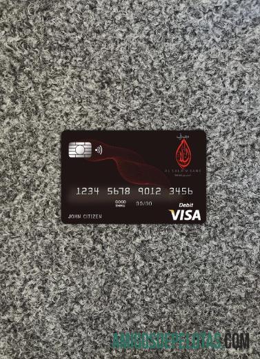 Frente fotográfica do cartão Visa do Bahrain Al Salam Bank exemplo